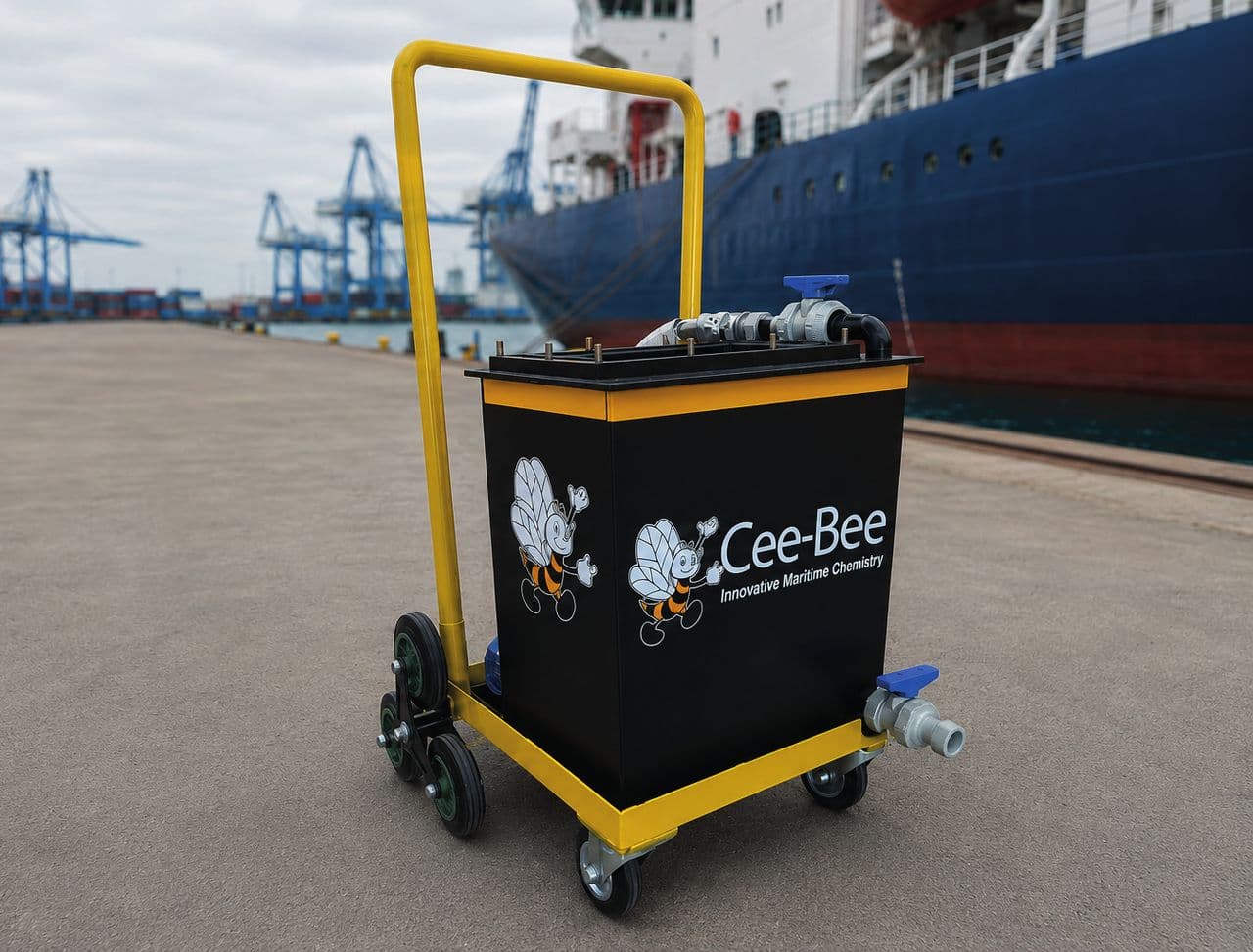 The Cee-Bee HX CleanFlow 70 mobile cleaning unit on the quayside