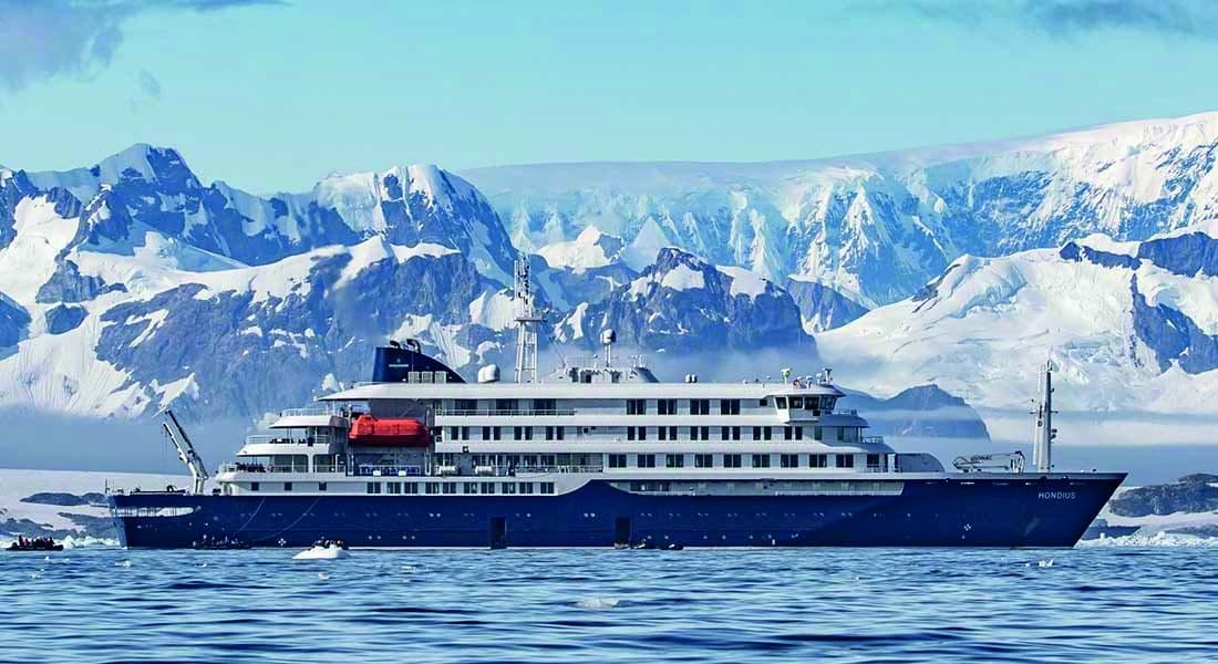 An expedition vessel operating in polar waters