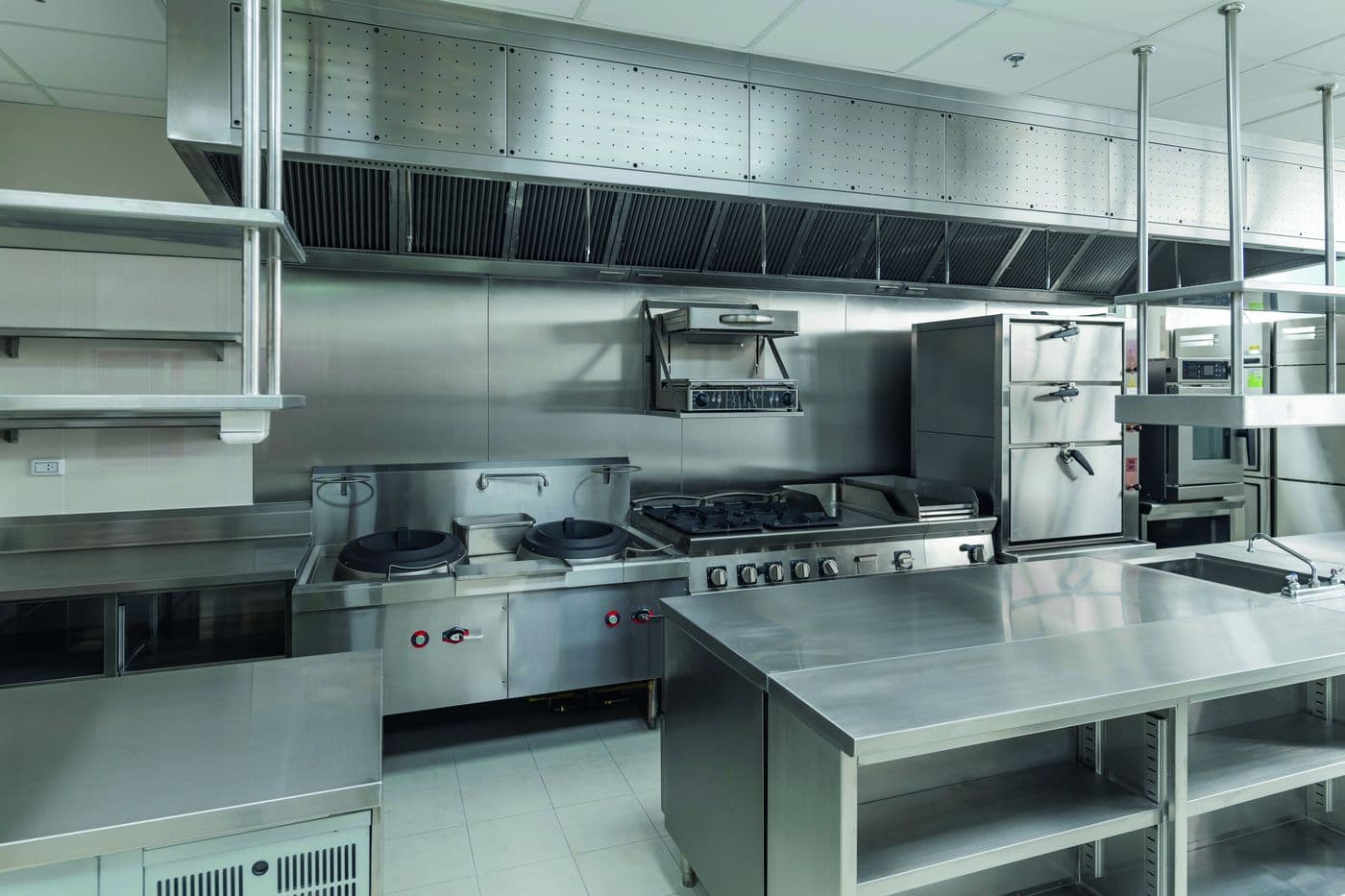 Stainless steel galley on board a vessel